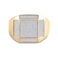 thumbnail image 2 of FB Jewels 10kt Yellow Gold Mens Round Diamond Square Ring 3/8 Cttw, 2 of 4