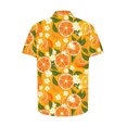 thumbnail image 4 of Jinhomg Holiday Beach Shirt for Men Trendy Tropical Fruit Graphic Hawaiian Shirt Casual Comfy Button Down Lapel Collar Aloha Shirts Male Vacation Wear 90% off Clearance Sale Orange L, 4 of 5