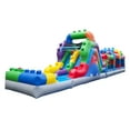 thumbnail image 1 of Herokiddo Building Block 42' Obstacle Course with Water Slide, 1 of 8