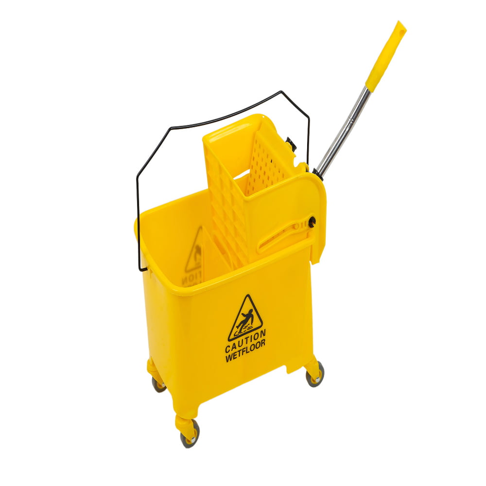 5 Gallon Mop Bucket w/Wringer Combo Commercial Rolling Cleaning Cart Trolley 
