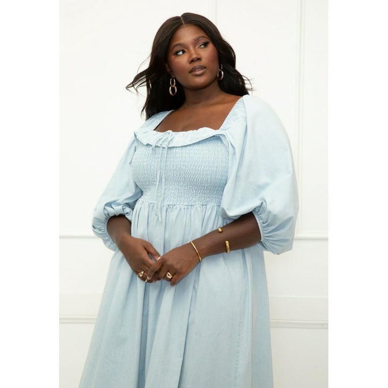 Plus size chambray deals dress