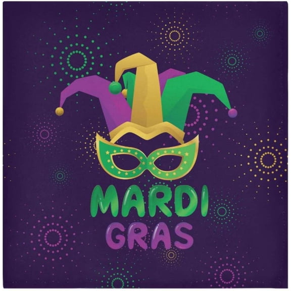 Coolnut Mardi Gras Cloth Napkins Set of 6,Reusable Washable Polyester Dinner Table Napkins for Family,Kitchen,Dining,Party Decor
