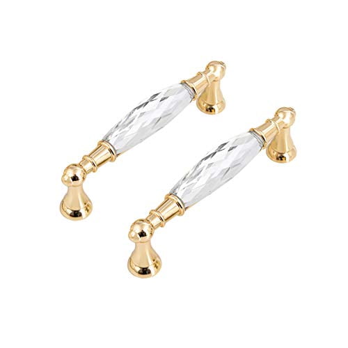 Mfys 2pcs 3 75 Hole To Clear Crystal Cabinet Knobs And Dresser Glass Pulls Gold Drawer Pull Handle For Bathroom Com Mfys 2pcs 3 75 Hole To Clear, Clear Cabinet Knobs And Pulls