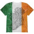 thumbnail image 1 of St Patrick's Day Vintage Irish Map Flag Distressed All Over Youth T Shirt Multi YXL, 1 of 2