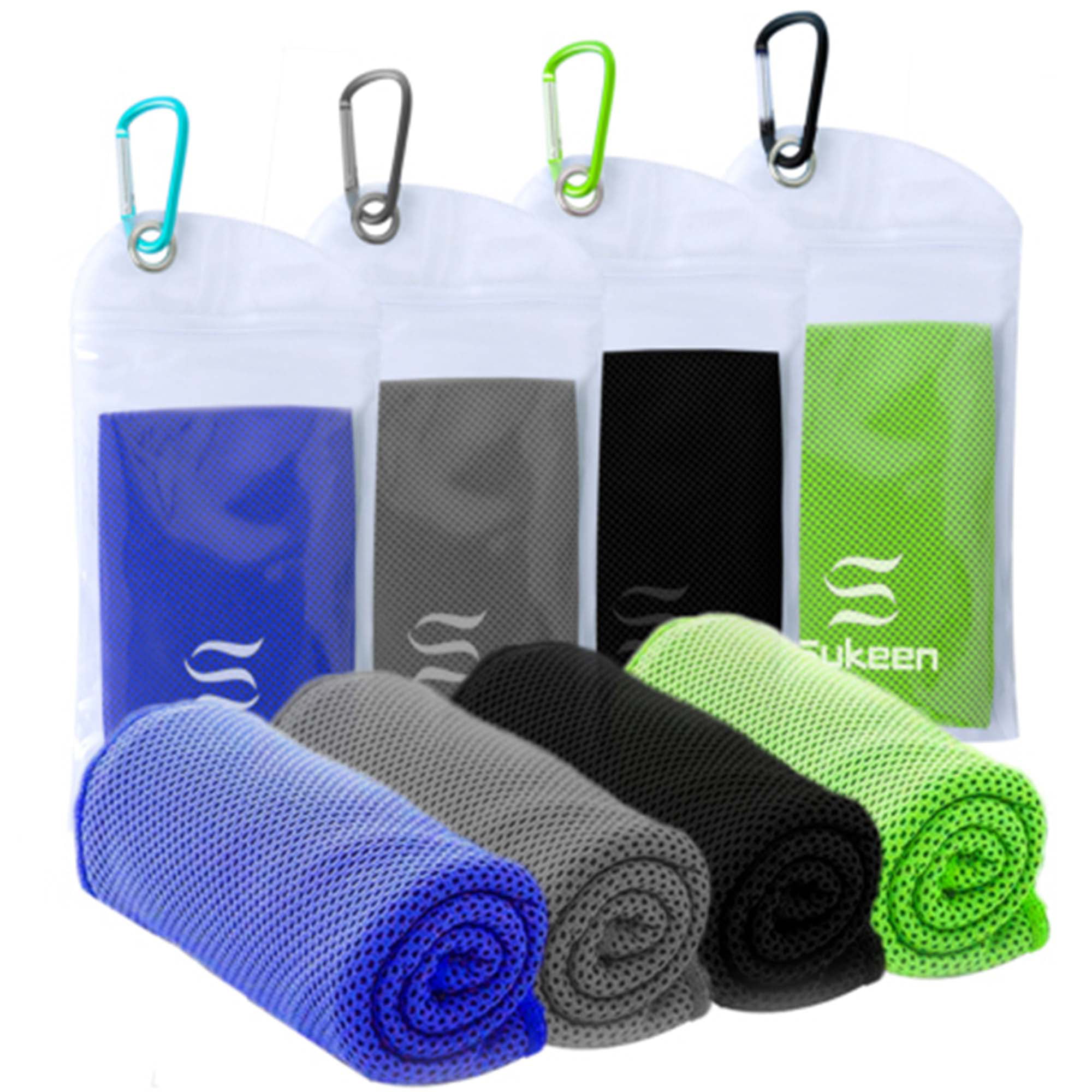 Sukeen Cooling Towel (40x12) Ice Towel, 4 Packs Cooling Towels for Neck  Face, Soft Breathable Chilly Towel, Microfiber Towel for Yoga, Sport,  Running, Gym, Workout,Camping, Fitness & More Activities 