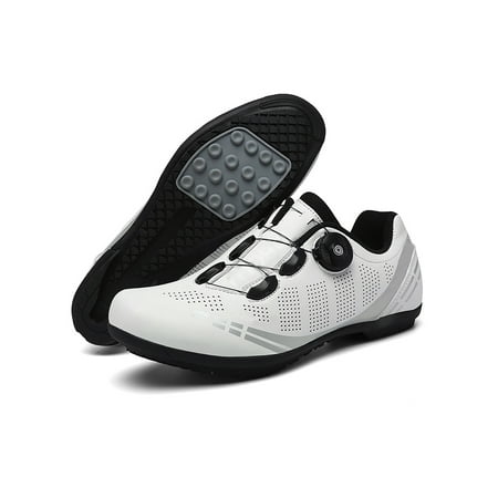 

Rotosw Womens Bike Shoe Mountain Cycling Shoes Road Sneakers Comfort Compatible Bicycle Sneaker Exercise Rotating Buckle White Rubber Bottom 9
