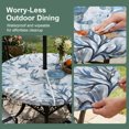 thumbnail image 5 of Round Outdoor Tablecloth with Umbrella Hole and Zipper, Blue Crab Coastal Tablecloth with Elastic Waterproof, Summer Beach Coral Conch Shell Patio Table Covers for 31" - 35" Picnic Pool Tables, 5 of 9