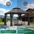 thumbnail image 5 of Clouddwell 10'x 10' Patio Gazebo Double Roof Protection All-Weather Outdoor Shelter Features Insect Screens for Backyard, Lawn, (Gray), 5 of 9