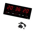 thumbnail image 1 of Reloj despertador rectangular montado en la pared con fecha, calendario, reloj digital con pantalla LED grande para almacén, garaje, aula, decoración, 1 of 9