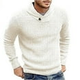 thumbnail image 4 of Men Autumn Winter Lapel Collar Long Sleeve Thick Warm Knitted Pullover Sweater, 4 of 8