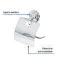 thumbnail image 2 of FOSET 2 Pack de Portarollo Con Cubierta De Acero Inoxidable plateado, 2 of 4