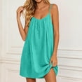 thumbnail image 6 of Backless Cami Dress for Women Linen Open Back House Lounge Loose Dresses Spaghetti Strap Summer Beach Flowy Sundress, 6 of 7