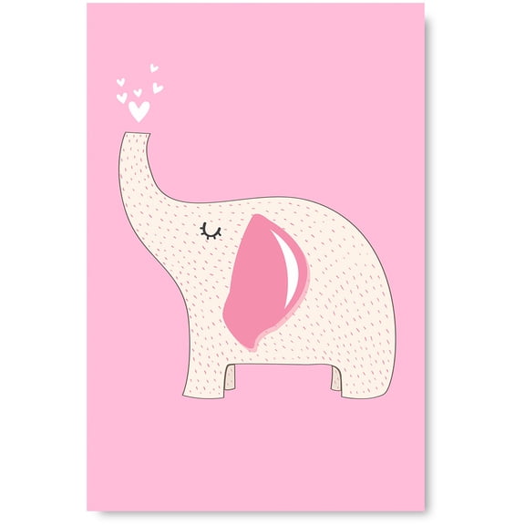 Awkward Styles Elephant Poster Art Kids Room Wall Art Nursery Room Decor Funny Animal Decor for Kids Baby Girl Room Decor Pink Wall Art Animals Collection Decor Girls Play Room Wall Decor Pink Poster
