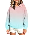 thumbnail image 4 of Ugoldhm Girls Gradient Color Hoodie, Long Sleeve Loose Casual Pullover Hooded Sweatshirt for Kids, 4 of 5