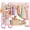 Pink, variant on Kids Clothing Rack with 3-Tier Side Storage, Toddler Dress Up Closet Organizer, Small Garment Rack for Clothes & Toys, Pink