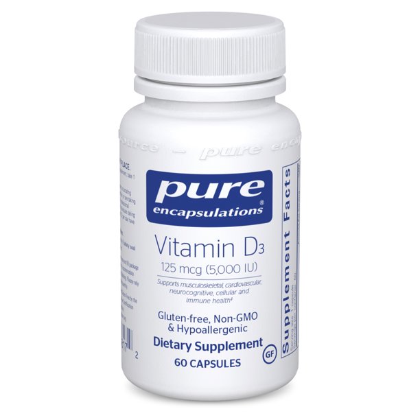 Pure Encapsulations Vitamin D3 125 mcg (5,000 IU) Supplement to