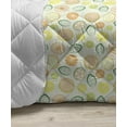 thumbnail image 3 of Floral Down Alternative Comforter, Hand Drawn Inspired Abstract Flowers Along Striped Petals in Doodle Style, Microfiber Quilt for All Season, 5 Sizes, Blue and Pale Green, by Ambesonne, 3 of 3