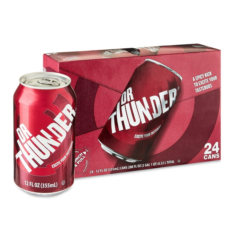 Great Value Dr Thunder Cherry Pepper Cola, 12 fl oz, 24 Pack photo 1