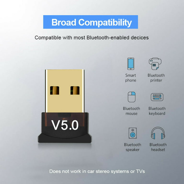 Micro USB Bluetooth Adapter CSR 5.0 Dual Mode Wireless Adaptor USB Dongle  Bluetooth Computer Receiver Transmitters(2 PACK) 