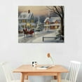 thumbnail image 2 of ARISTURING Canvas Wall Art Paintings for Home Decorations Snowy Village Sleigh Ride Wall Hanging Abstract Prints for Bedroom Dining Living Room Office Home Kitchen Wall Decor 20x16in, 2 of 4