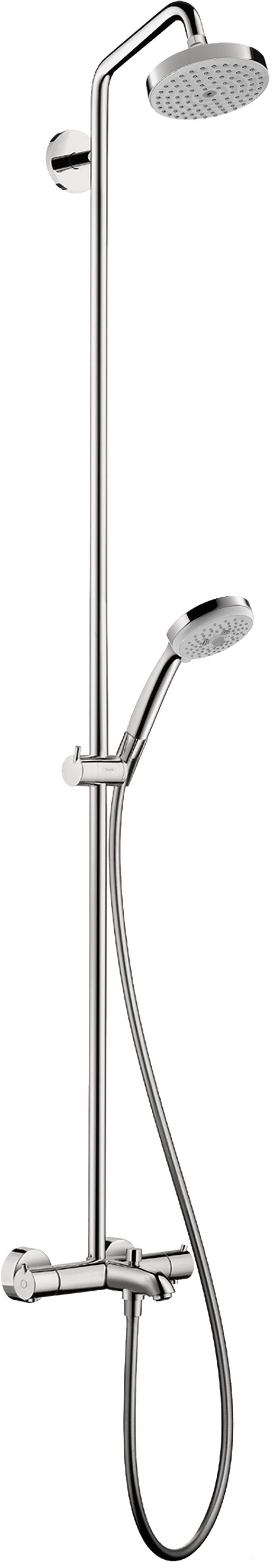 Hansgrohe Croma Showerpipe 150 1Jet with Tub Filler, 2.0 GPM in Chrome