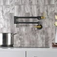 thumbnail image 5 of SUMERAIN Pot Filler Faucet Wall Mount Kitchen Faucet Black and Gold Double Joint Swing Arms, Two Handle, 5 of 12
