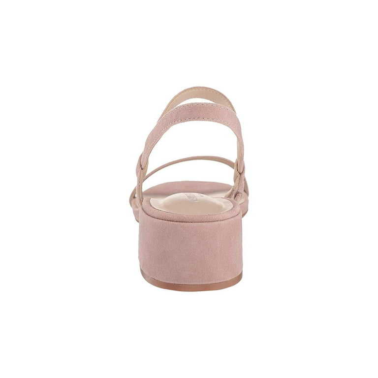 KENNETH COLE Womens Beige Cushioned Strappy Maisie Low Simple Square Toe Block Heel Slip On Leather Slingback Sandal 5 M
