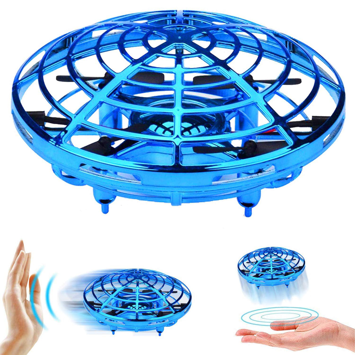TURN RAISE Motion Hand-Controlled Suspension Helicopter Toy Infrared Induction Interactive Drone Indoor Flyer Toys With 360°Rotating and Flashing LED Lights for Kids Girls Boys UFO Flying Ball Toys 