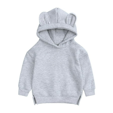 

FRSASU Kids Clothing Clearance Spring Kids Hoodies Bear Ears Baby Boys Girls Hoody Children Pullover Outerwear Gray 9-12 Months