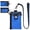 Blue+Navy, variant on RFID Travel Wallet with Lanyard, Minimalist Zipper Small Wallet with ID Card Holder, Keychain for women&men ID, Cash, Keys(Gray+DardGray)