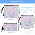 thumbnail image 3 of Haosy 3 Pack Reusable Ziploc Bags BPA Free Healthy Food Storage Bag Leakproof Sandwich Snack Freezer Bags Blue Pink Shells, 3 of 7