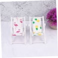 thumbnail image 4 of HEATSHAKING 2Pcs Mini Beach Chair in White for Home and Office Decoration, 4 of 8