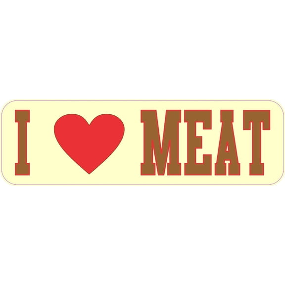 10in x 3in I love Meat Funny Bumper Sticker Decal Window Car Stickers Vinyl Decals