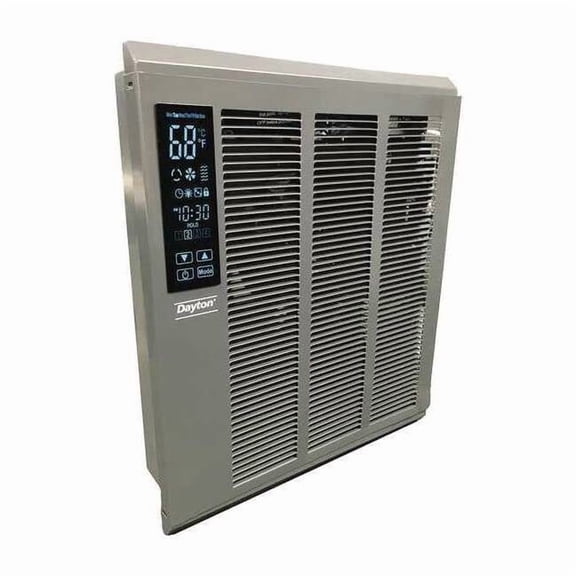 Recessed Electric Wall-Mount Heater, Recessed or Surface, 4000 W, 208V AC, White