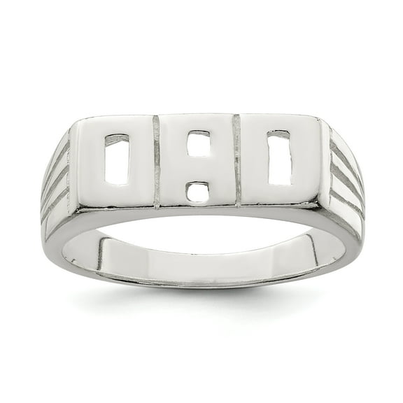 925 Sterling Silver Solid Dad Ring Size 11