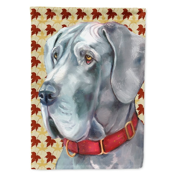Great Dane Fall Leaves Flag Canvas House Size