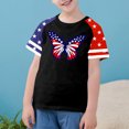 thumbnail image 2 of GERsome Toddler Boys Girls 4th of July Patriotic T-Shirts Kids American Flag Short Sleeve Crewneck Tops USA Flag Stars Stripes Graphic Tee, 5-6 Years, 2 of 4