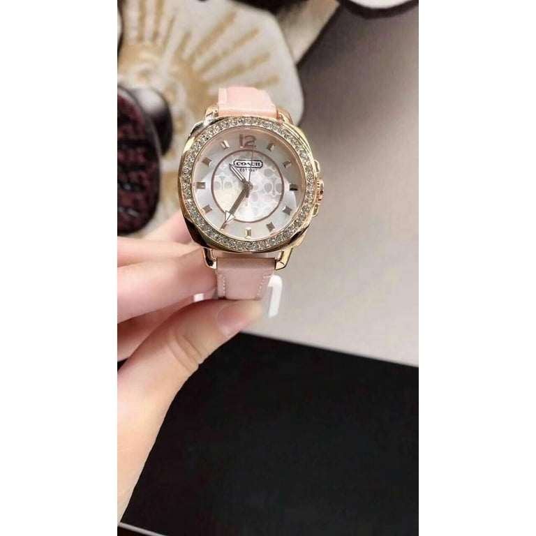 Coach 14503151 Boyfriend Rose Gold Case Pink Strap Women's