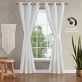 thumbnail image 5 of Window Curtain Panels with Tiebacks by Jessica Simpson, Grommot, Textured Light Filtering, White, 38" x 84", 5 of 13