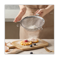 thumbnail image 4 of Stainless Steel Colander Household Kitchen Deep-Fried Hot Dumpling Spoon Filter Mesh Super Fine White, 4 of 8