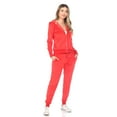 thumbnail image 1 of White Mark Women's Rhinestone 2 Piece Velour Tracksuit Set, 1 of 6