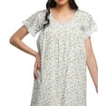 thumbnail image 4 of Moomaya Cotton Poplin Button Down Nightdress For Women Printed Nursing Nightwear, 4 of 5