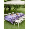 thumbnail image 3 of Outdoor Tablecloth with Umbrella Hole and Zipper, Purple Lavender Rectangle Table Cloth 60x102 Inch Waterproof Tablecloth, Spring Watercolor Wild Flowers Plant Picnic Table Cover for Patio Camping, 3 of 7