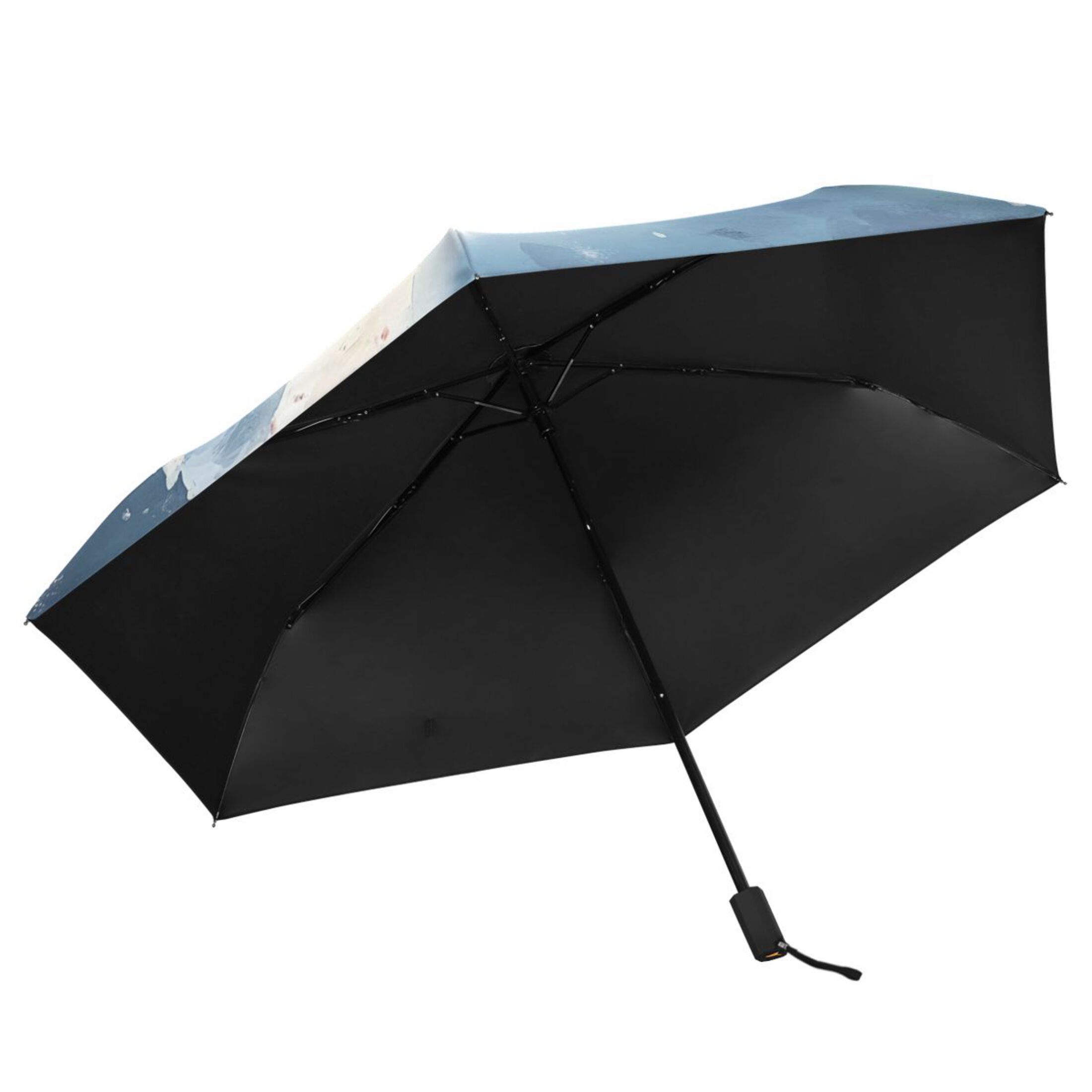 Funny Santa Claus Christmas Snow All Weather Umbrella Triple Folding Parasol 6 Ribs UV Protection Portable