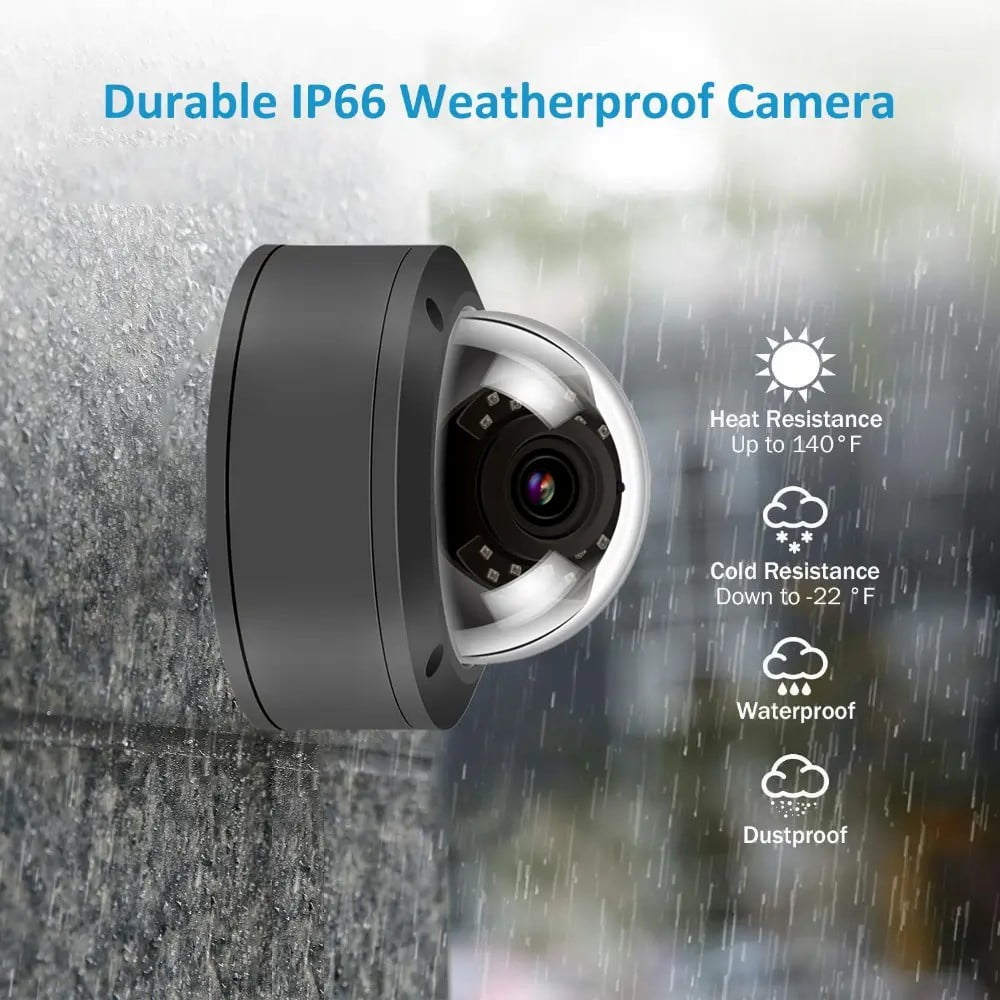 Anpviz  5MP IP Camera Outdoor Fixed 2.8mm lens Security camera Built-in Mic Waterproof IP66 H.265 P2P WDR IR Night vision Onvif