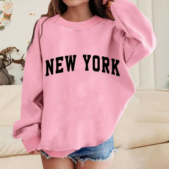 Youth Hoodies Solid Hoodies Long Sleeve Pullover Oversize Cute Cartoon Printed Tween Girl Clothing Girl Clothes Size 3T