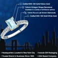 thumbnail image 2 of Gem Stone King 10K Two Tone Gold Sky Blue Aquamarine and Lab Grown Diamond Engagement Ring for Women | 0.98 Cttw | Octagon 7X5MM | Gemstone March Birthstone | Size 8, 2 of 6