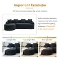 thumbnail image 7 of HUTWIFE 100" Modern Luxury Plush Chenille Sofa With 4 Throw Pillows For Living Room Bedroom Apartment, black, 7 of 7