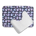 thumbnail image 6 of Honeii Blue Skull Flower Pattern Bathroom Anti-Skid Pad Bathroom Mat Vintage Seamless Pattern Not-Slip Toilet Rug Set, 6 of 6