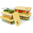 thumbnail image 3 of Planet Avenue Glass Food Storage Containers with Bamboo Lids – Airtight, Stackable, Eco-Friendly, BPA-Free – Set of 5, 3 of 10